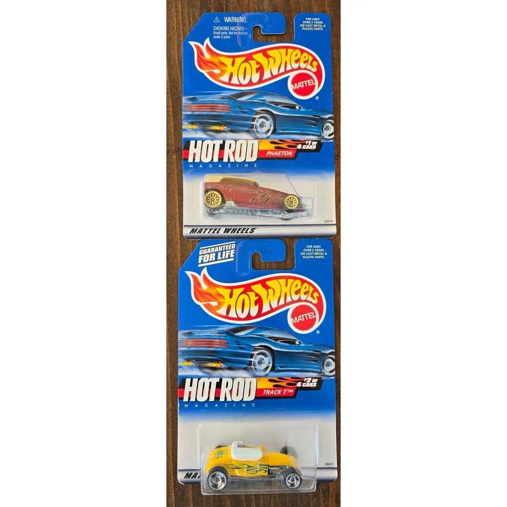 2000 HOT WHEELS HOT ROD MAGAZINE 2 CAR SET Phaeton (#005), Track T (#006)